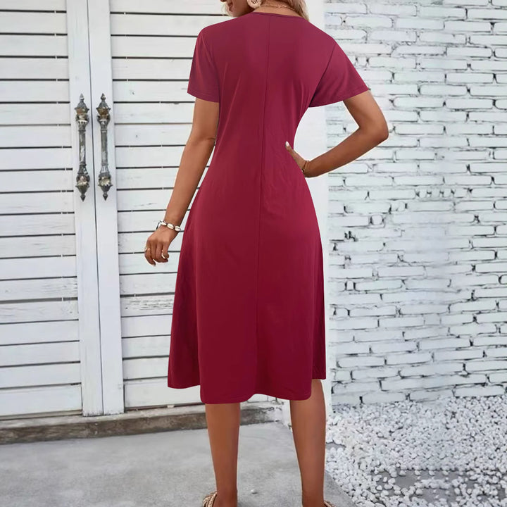 Women’s jumpsuit with a fitted wrap design and an elegant V neckline Lune London
