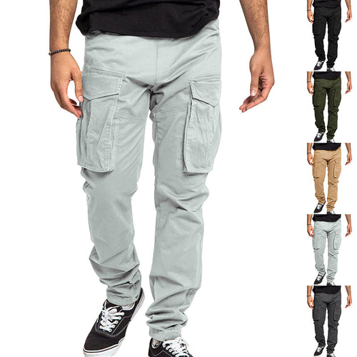 Men's cargo pants with multifunctional side pockets and elastic waistband Lune London