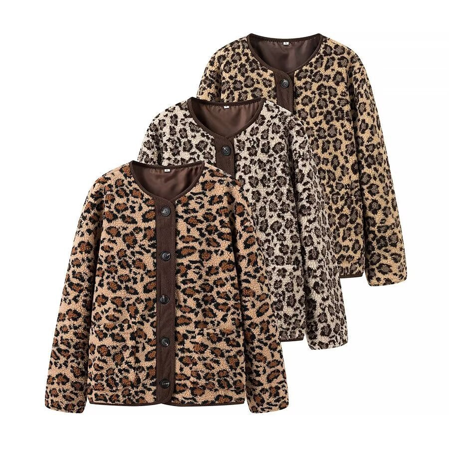 Veste en peluche à motif léopard pour femmes Chic & Stil