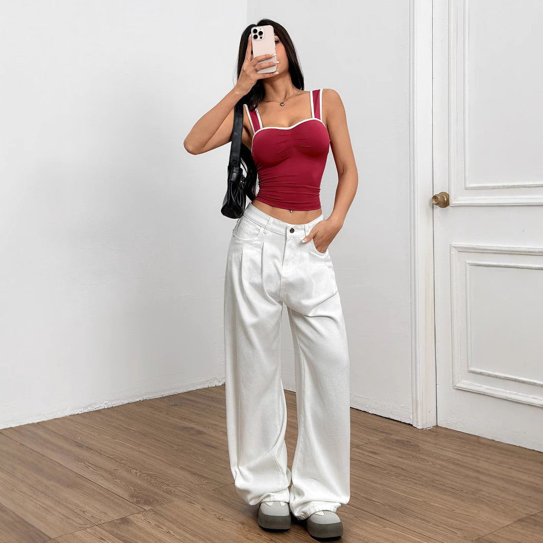 Top ajusté pour femmes avec des détails de bretelles sophistiqués Chic & Stil