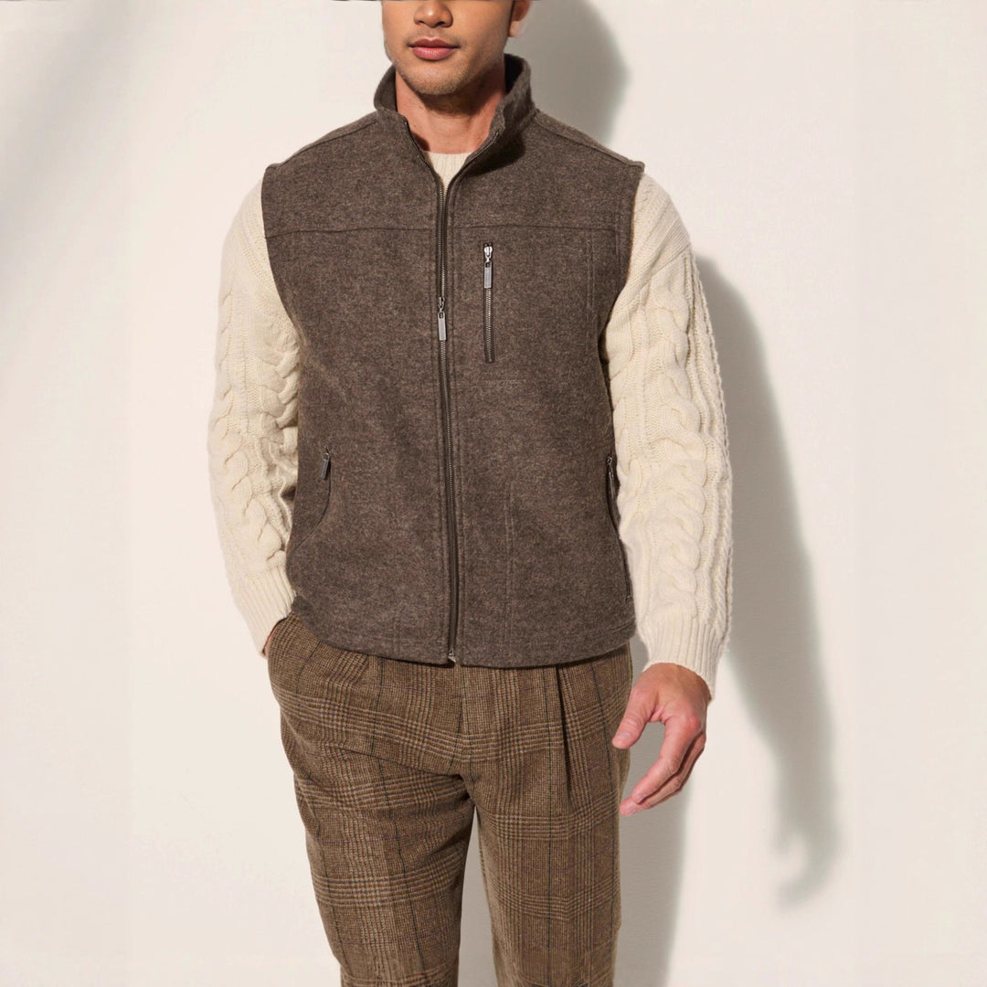Men's Warm Vest Made Of High-Quality Virgin Wool with Button Closures Lune London