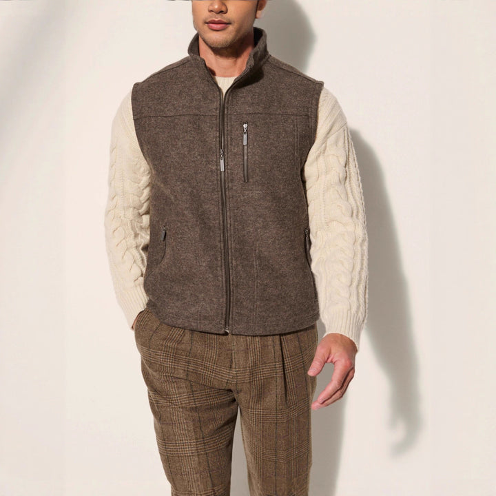 Men's Warm Vest Made Of High-Quality Virgin Wool with Button Closures Lune London