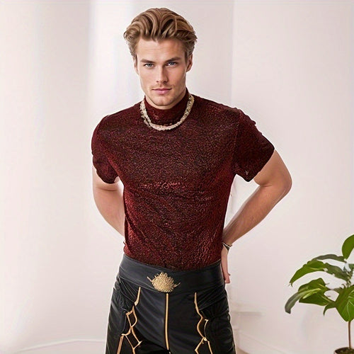 Short sleeve men's T-shirt with a modern glitter design and a trendy cut Lune London