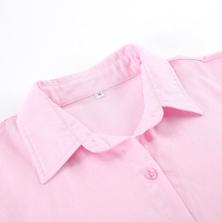 Chic und Stil | Women's linen shirt with a casual cut and oversized sleeves