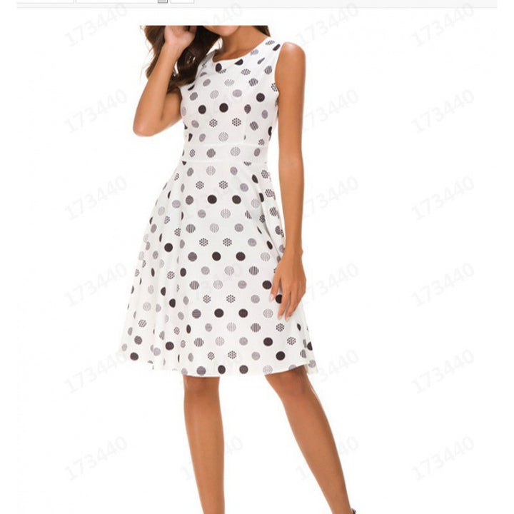 Robe midi pour femmes avec un motif à pois ludique et une jupe évasée Chic & Stil
