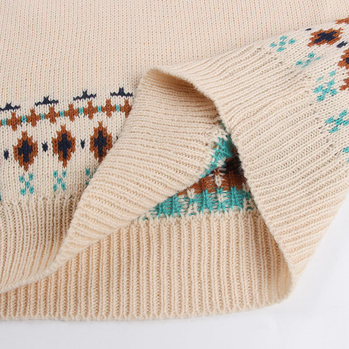 Pull en tricot pour femmes avec motif norvégien coloré Chic & Stil