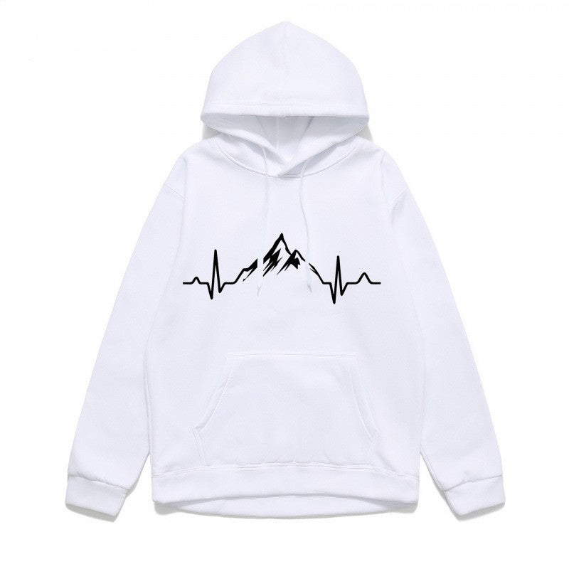 Women's hoodie with stylish mountain motif and high-quality cotton Chic & Stil