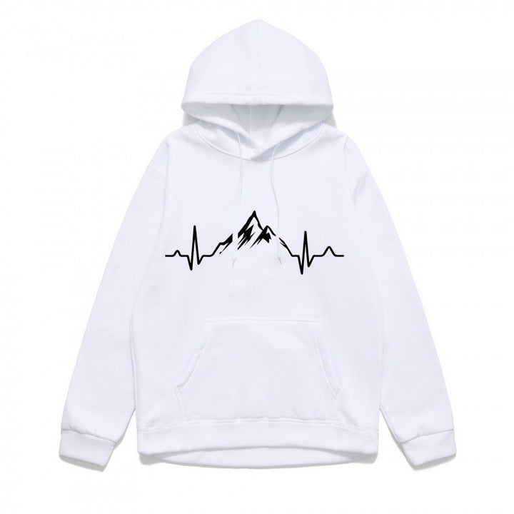 Women's hoodie with stylish mountain motif and high-quality cotton Chic & Stil