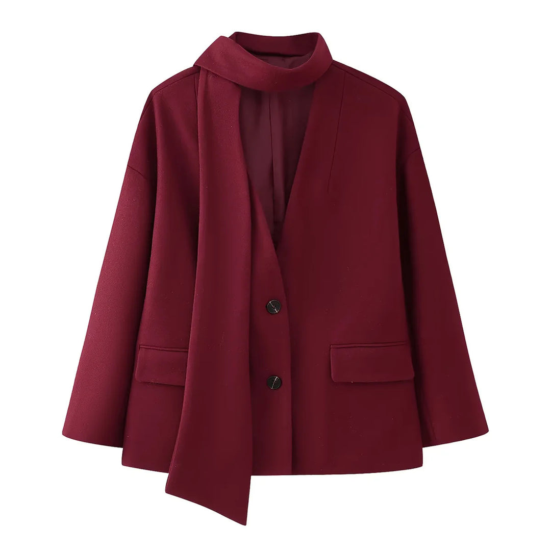 Elegant blazer jacket for women with removable scarf Lune London
