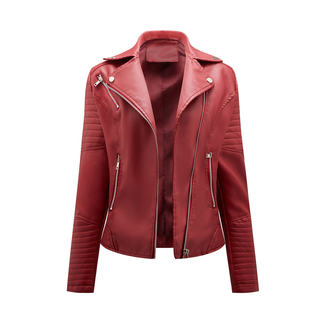 Women's biker jacket with trendy quilted details and an asymmetrical zipper Lune London
