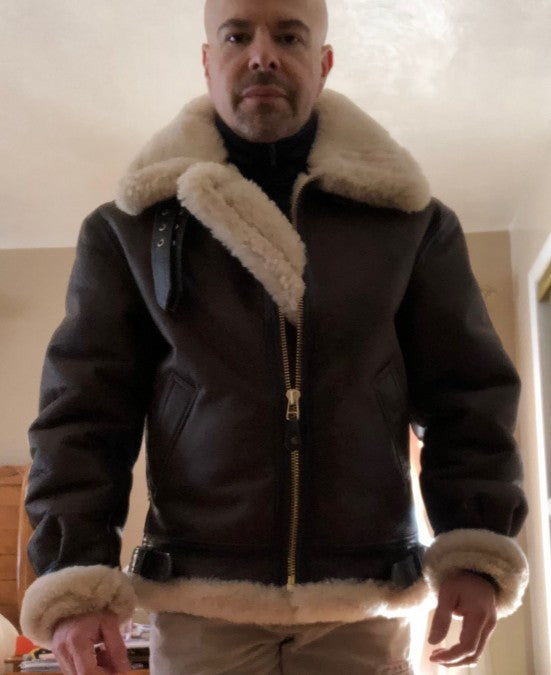 Authentic shearling jacket for men with vintage style Lune London