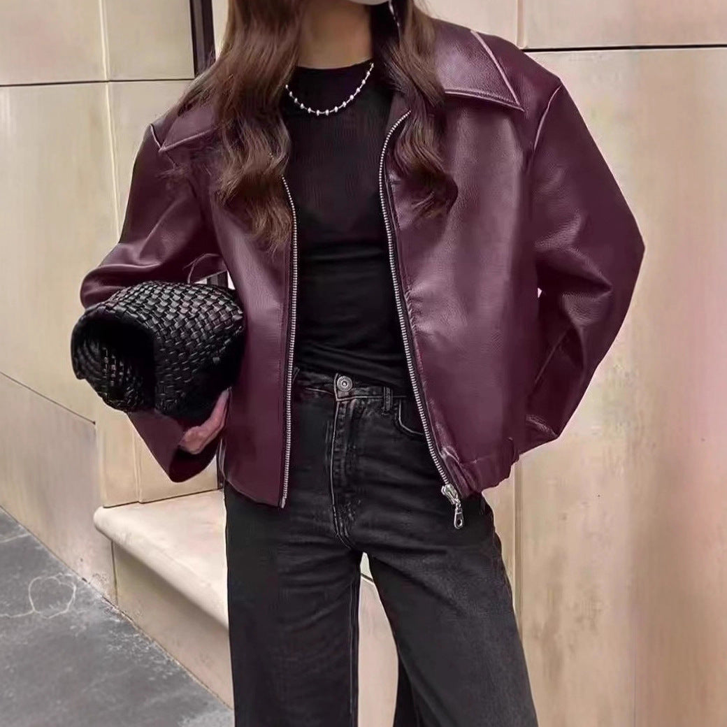 Oversized modern leather jacket for women Lune London