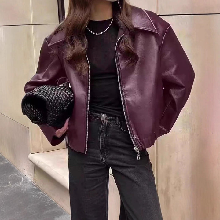 Oversized modern leather jacket for women Lune London