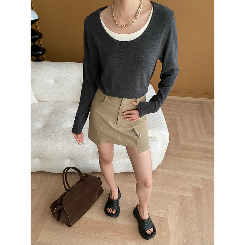 Women's long-sleeve shirt with wide neckline Chic & Stil