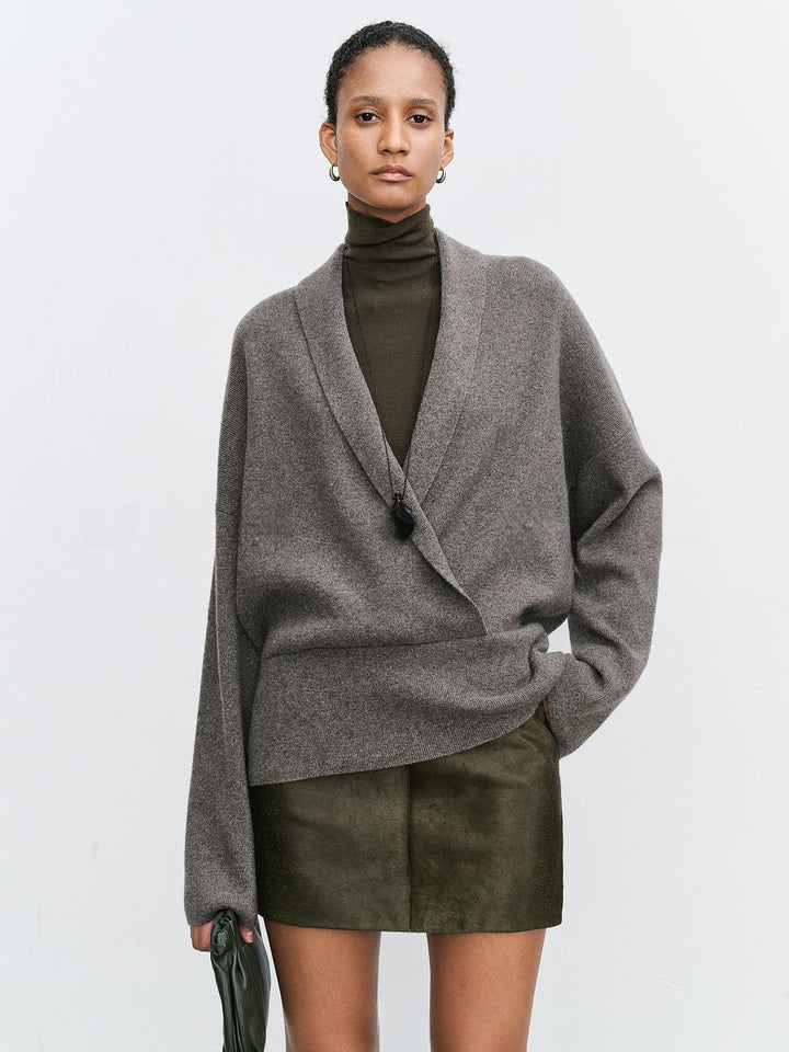 Pull enveloppant élégant et doux pour femme en laine de haute qualité Chic & Stil