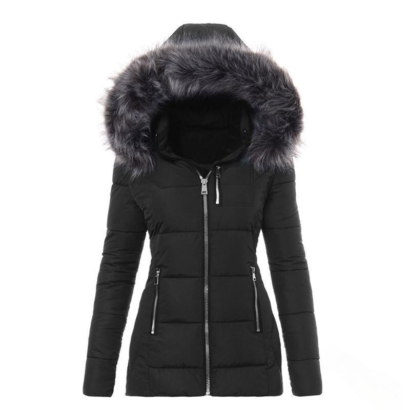 Women's Winter Jacket with Removable Faux Fur Collar Chic Und Stil