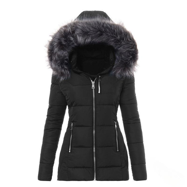 Women’S Winter Jacket with Removable Faux Fur Collar Lune London