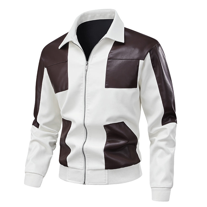 Men's bomber jacket with synthetic leather details Lune London