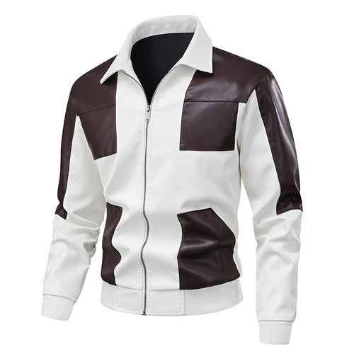 Men's bomber jacket with synthetic leather details Lune London