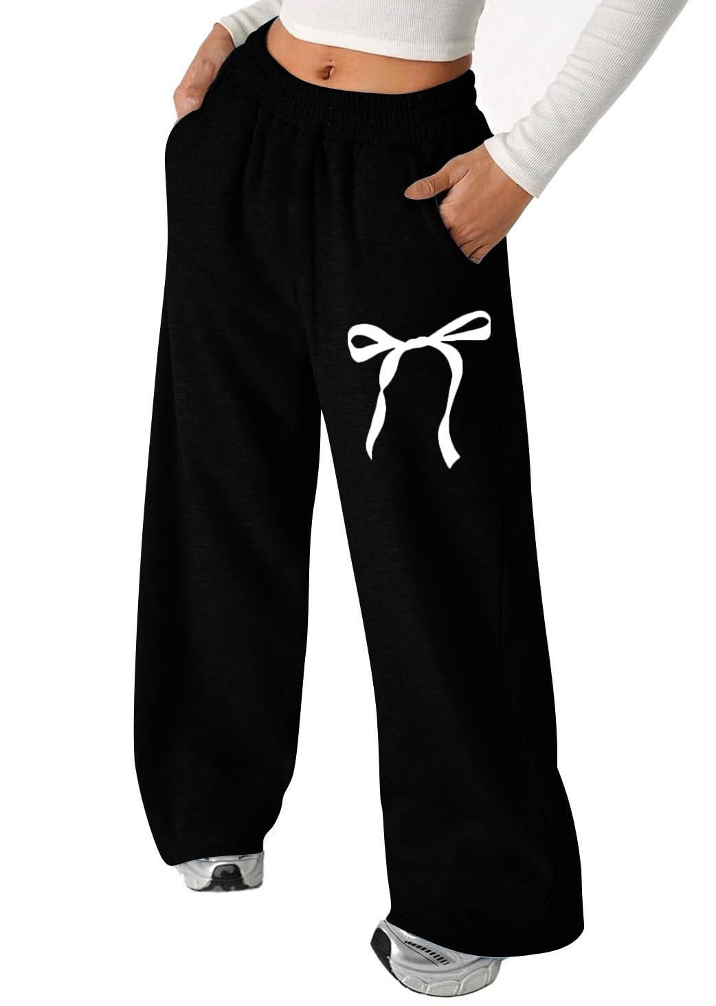 Pantalons de loisirs pour femmes avec motif de nœud élégant et coupe confortable Chic & Stil