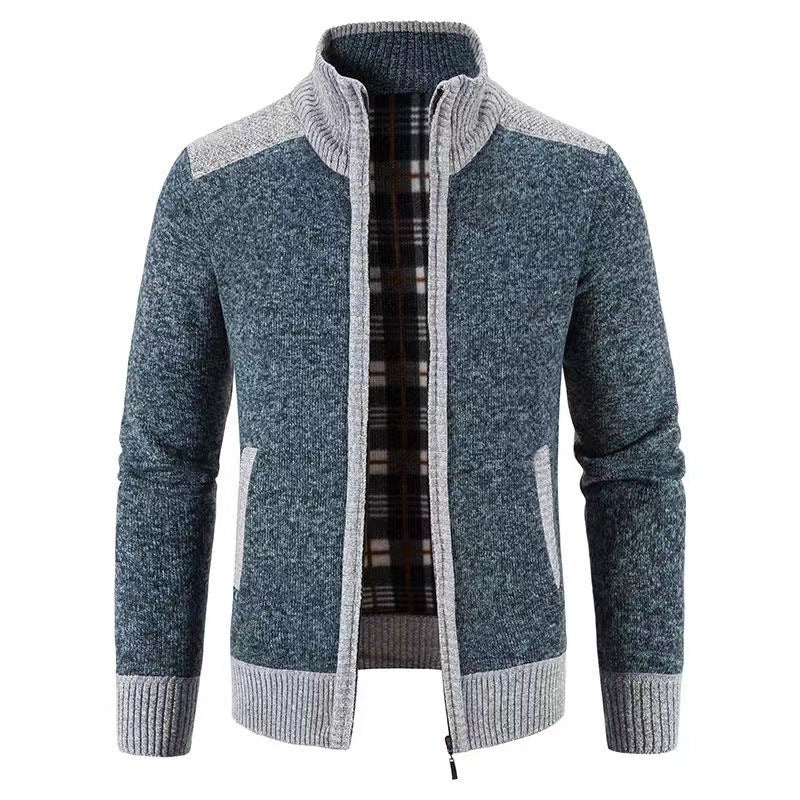 Men's knit jacket with modern zipper Lune London