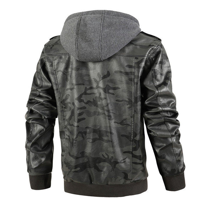 Casual camouflage jacket for men with removable hood lining Lune London