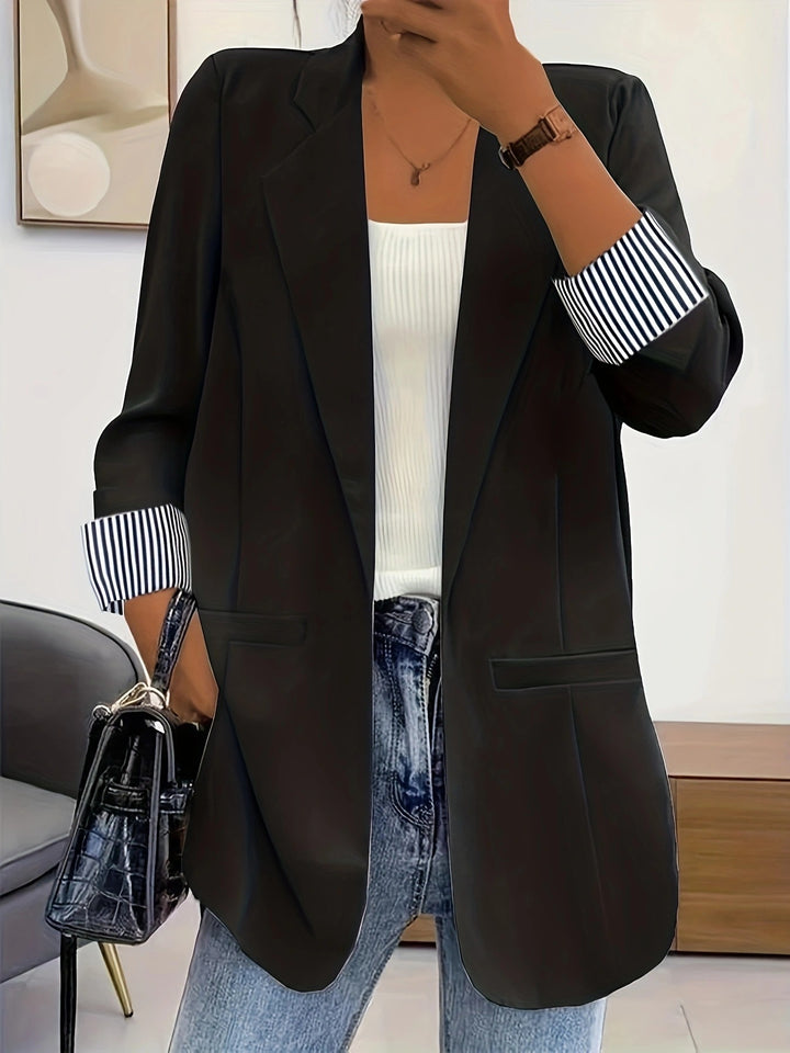 Elegant blazer jacket for women with striped sleeves and a relaxed fit Lune London