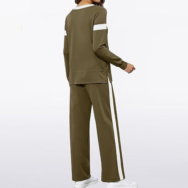 Ladies Sports Sweatshirt and Wide Jogging Pants Set Lune London