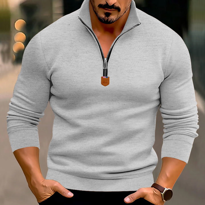 Men's sweater with half-zip and high-quality knitted structure Lune London