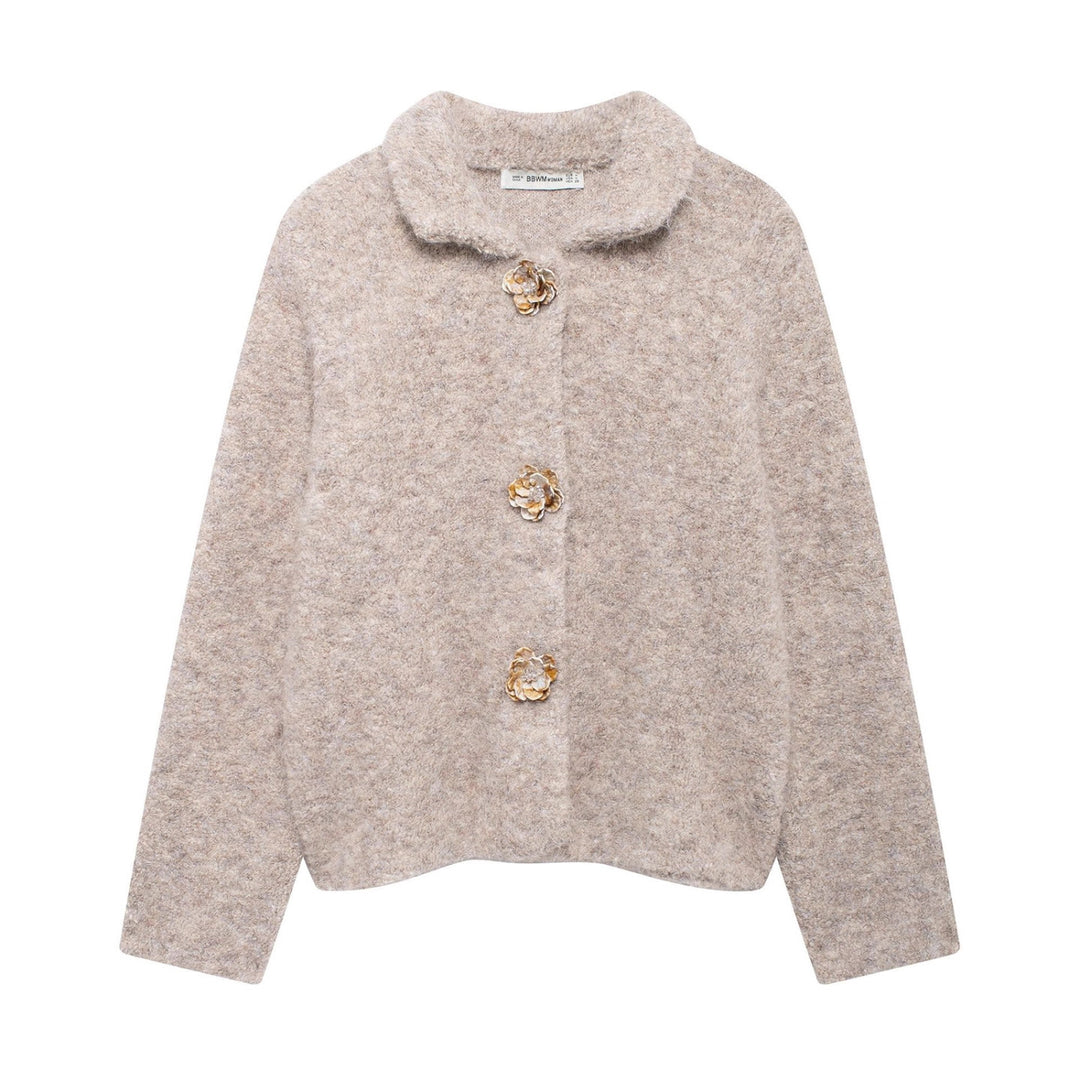 Elegant ladies cardigan with decorative button details Lune London