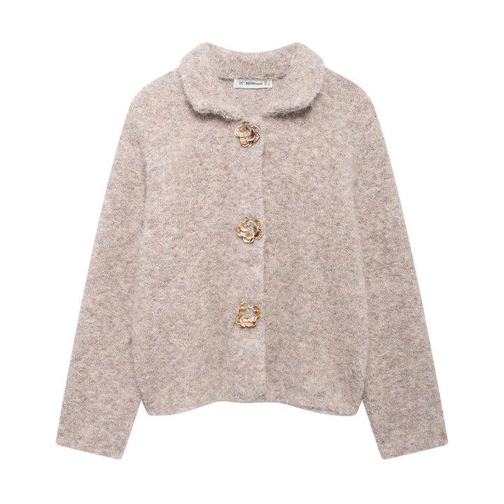 Elegant ladies cardigan with decorative button details Lune London