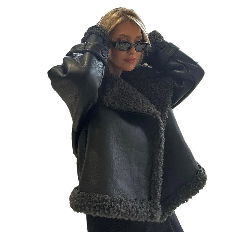 Manteau d'hiver à la mode pour femmes avec col en fausse fourrure Chic & Stil