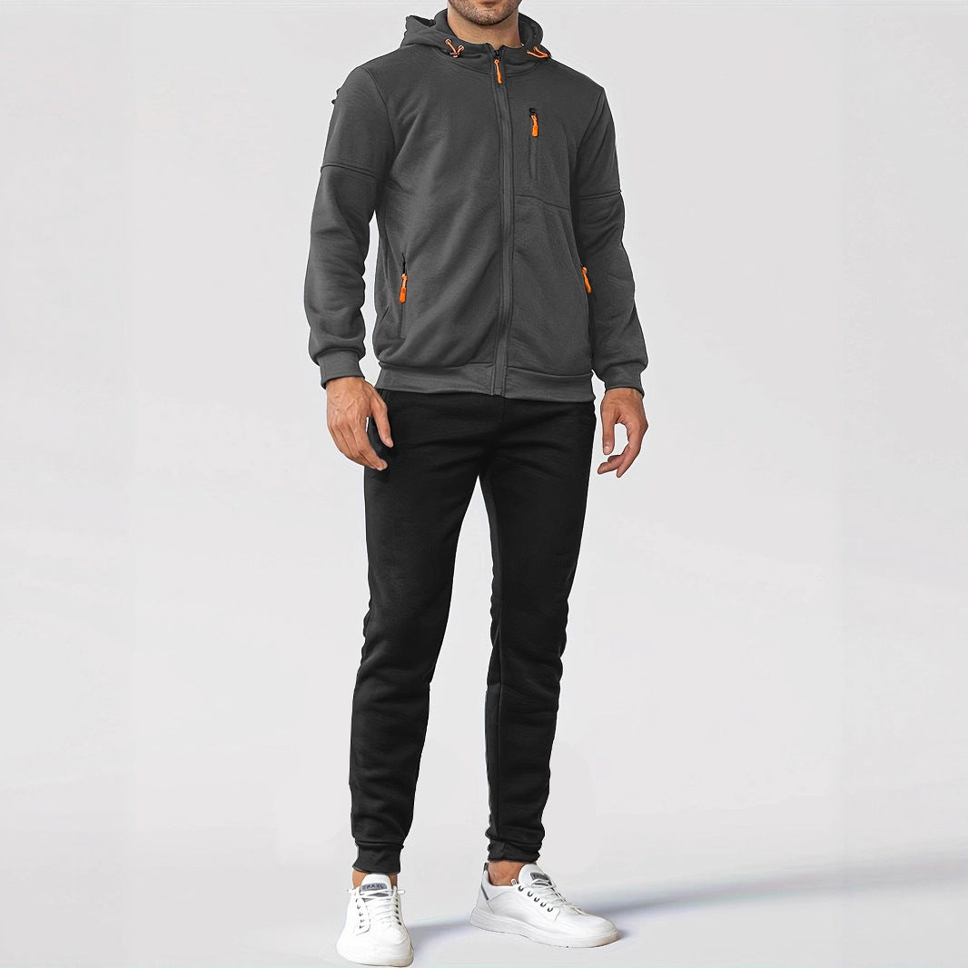 Men's sporty fleece jacket with practical zip pockets Lune London