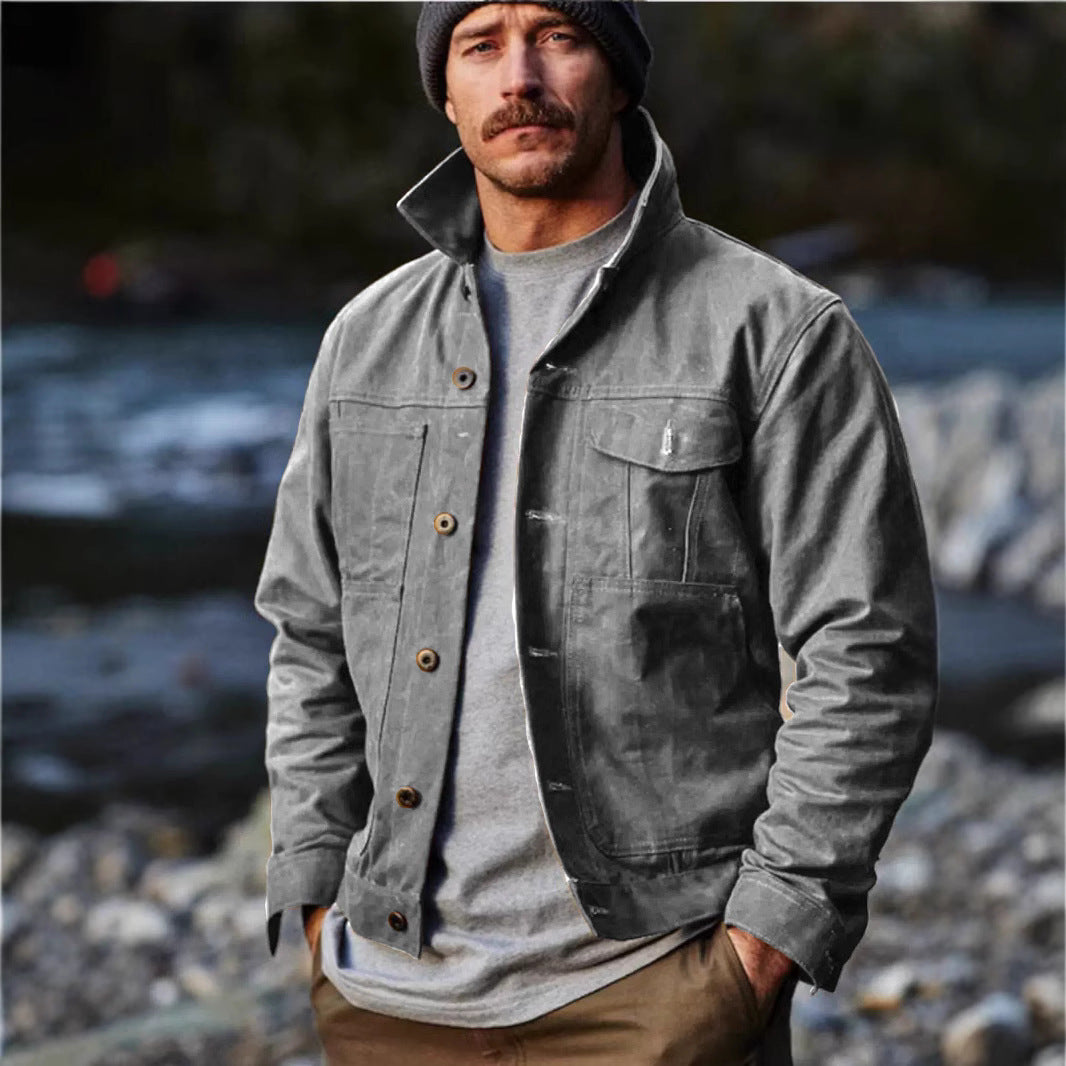 Lightweight utility jacket for men with practical pockets and stylish high collar Lune London