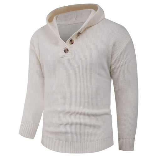 Lune London | Men's sweater with shawl collar and wooden buttons
