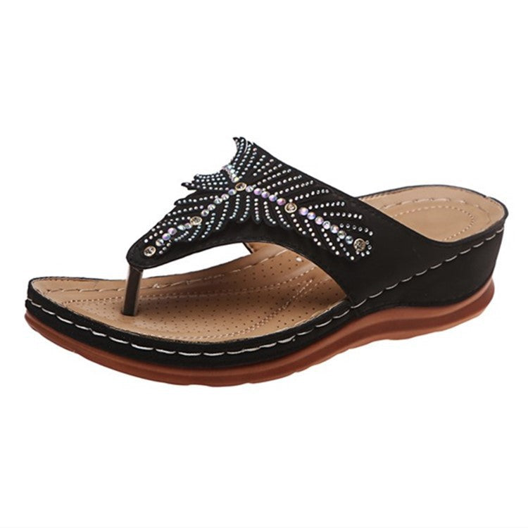 Ladies Elegant Chic Decorated Flip-Flop Sandals