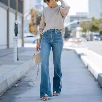 Ladies timeless jeans in modern cut with cropped leg Lune London
