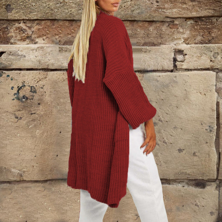 Thick knit cardigan for women with a relaxed fit and practical pockets Lune Londonl