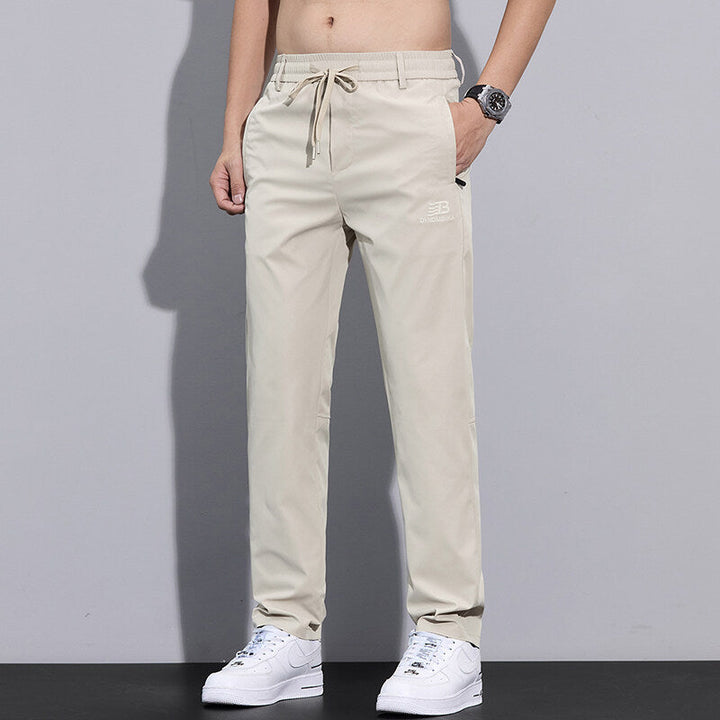 Men's Sporty Leisure Pants with Adjustable Drawstring and Side Zipped Pockets Lune London