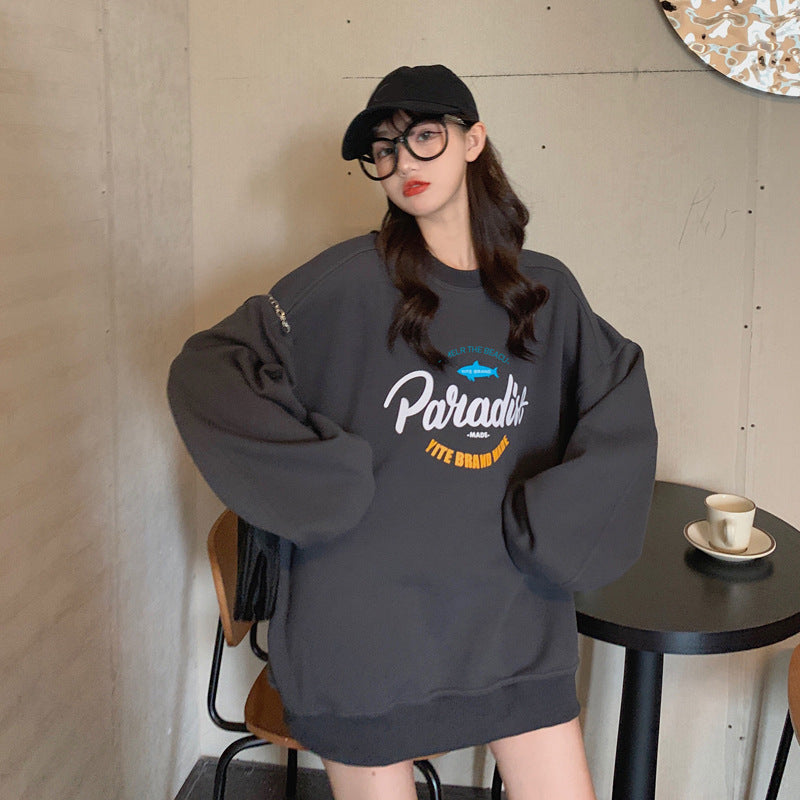 Women's Casual Oversized Sweater with Creative Graphic Design and High-Quality Materials