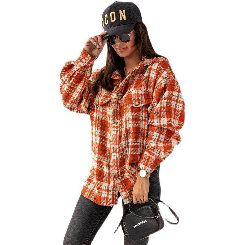 Ladies Oversized Check Shirt Lune London