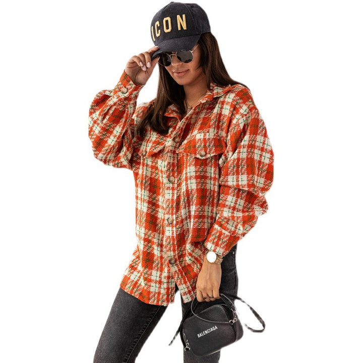 Ladies Oversized Check Shirt Lune London