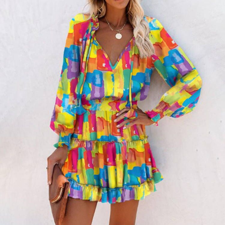 Elegant Lune London Ruffled Mini Flower Dress for Women
