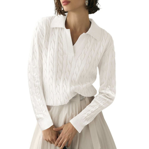 Turtleneck sweater for women with carp pattern and contrasting edges Lune London