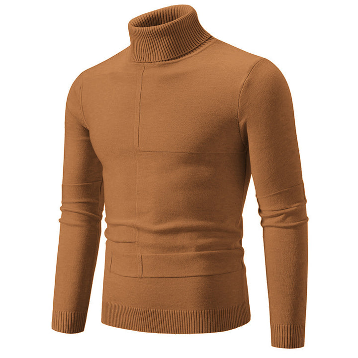 Elegant turtleneck sweater for men with a modern cable pattern Lune London