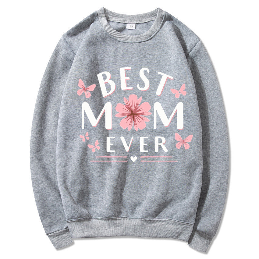 Sweatshirt pour femmes avec une phrase favorite ludique et un design floral Chic & Stil