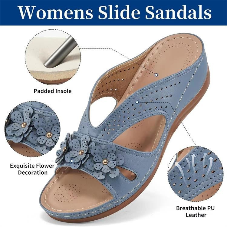 Lune London non-slip sandals decorated with flowers for women