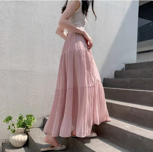 Lune London pleated flowy maxi skirt for women
