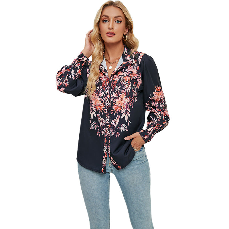 Elegant blouse for women with floral print and wide sleeves Lune London