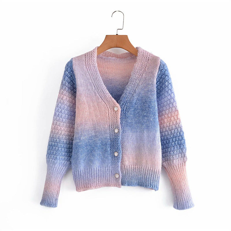 Gradient knit jacket for women with original ribbed design Lune London